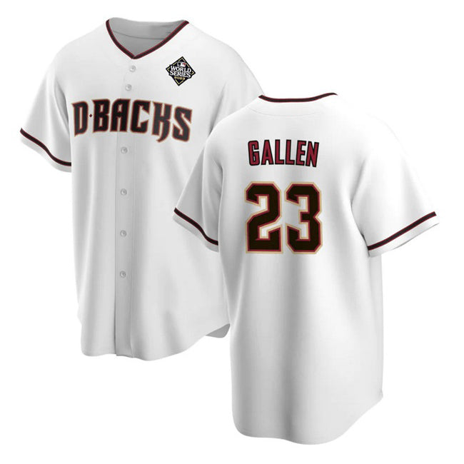 Arizona Diamondbacks #23 Zac Gallen White 2023 World Series Cool Base Stitched Baseball Jersey
