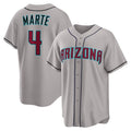 Arizona Diamondbacks #4 Ketel Marte Gray Road Replica Baseball Jersey