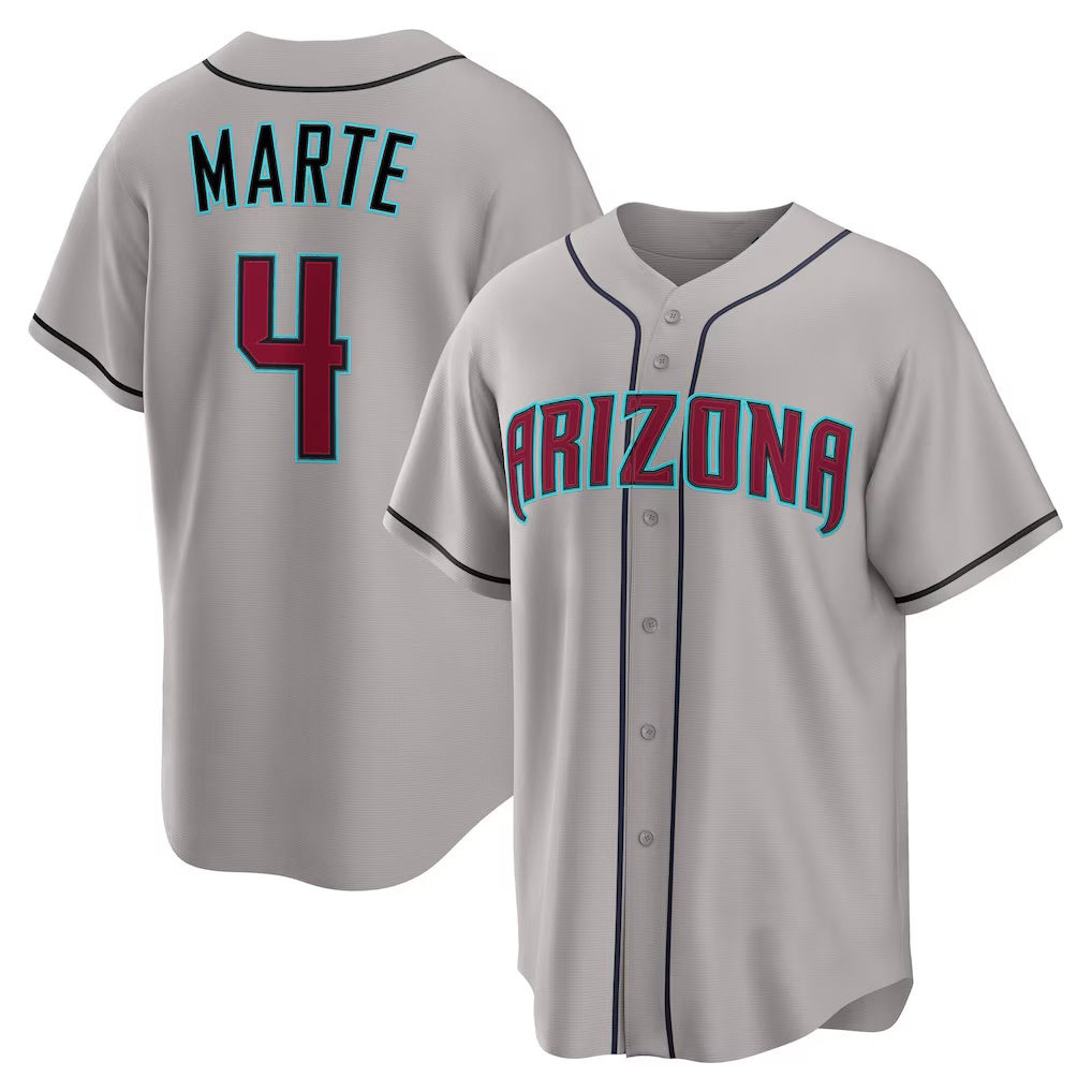 Arizona Diamondbacks #4 Ketel Marte Gray Road Replica Baseball Jersey