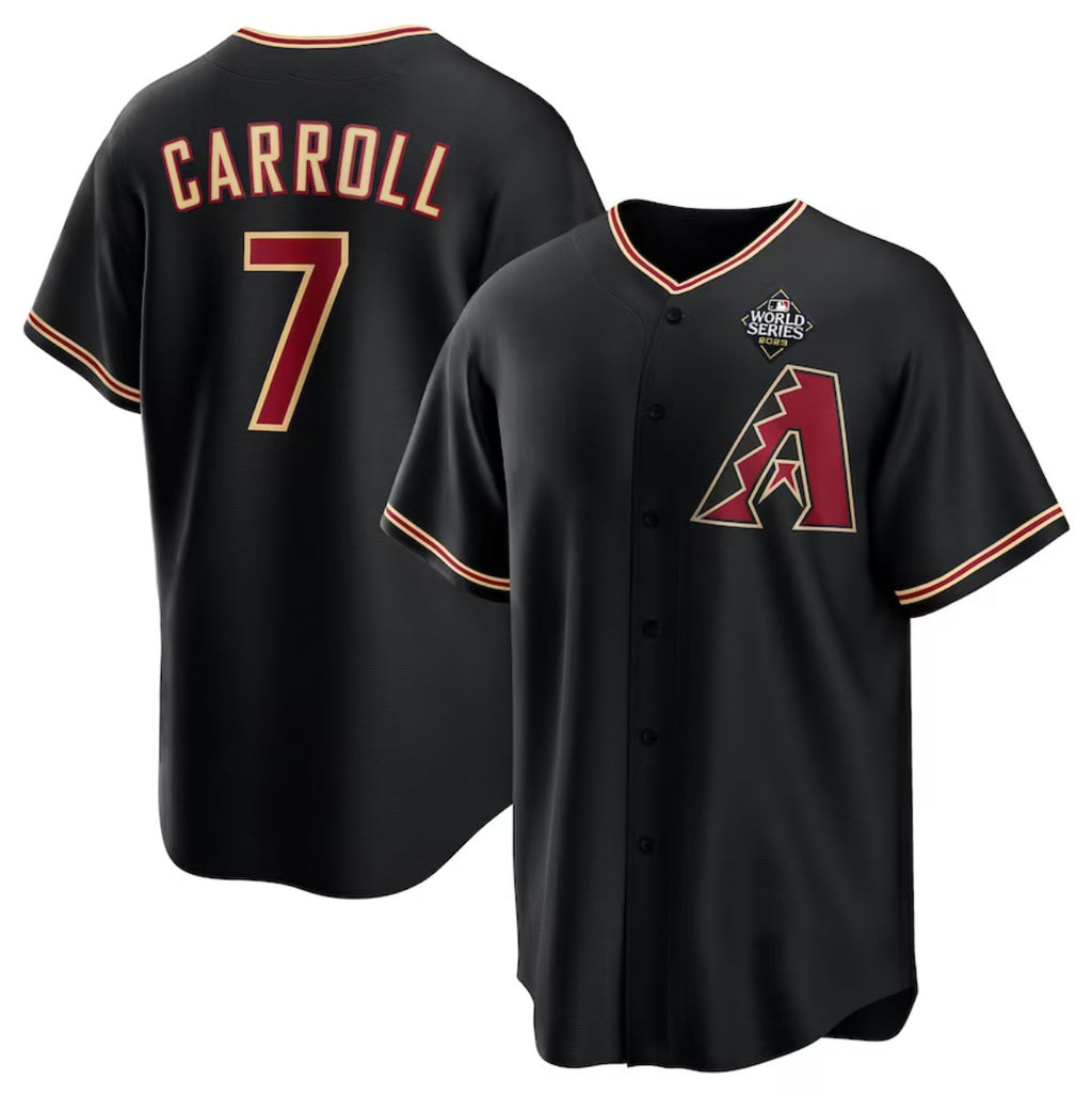 Arizona Diamondbacks #7 Corbin Carroll Black 2023 World Series Cool Base Stitched Baseball Jersey
