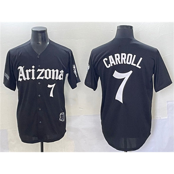 Arizona Diamondbacks #7 Corbin Carroll Black 'Gothic Desert Fang Edition' Vapor Limited Stitched Baseball Jersey