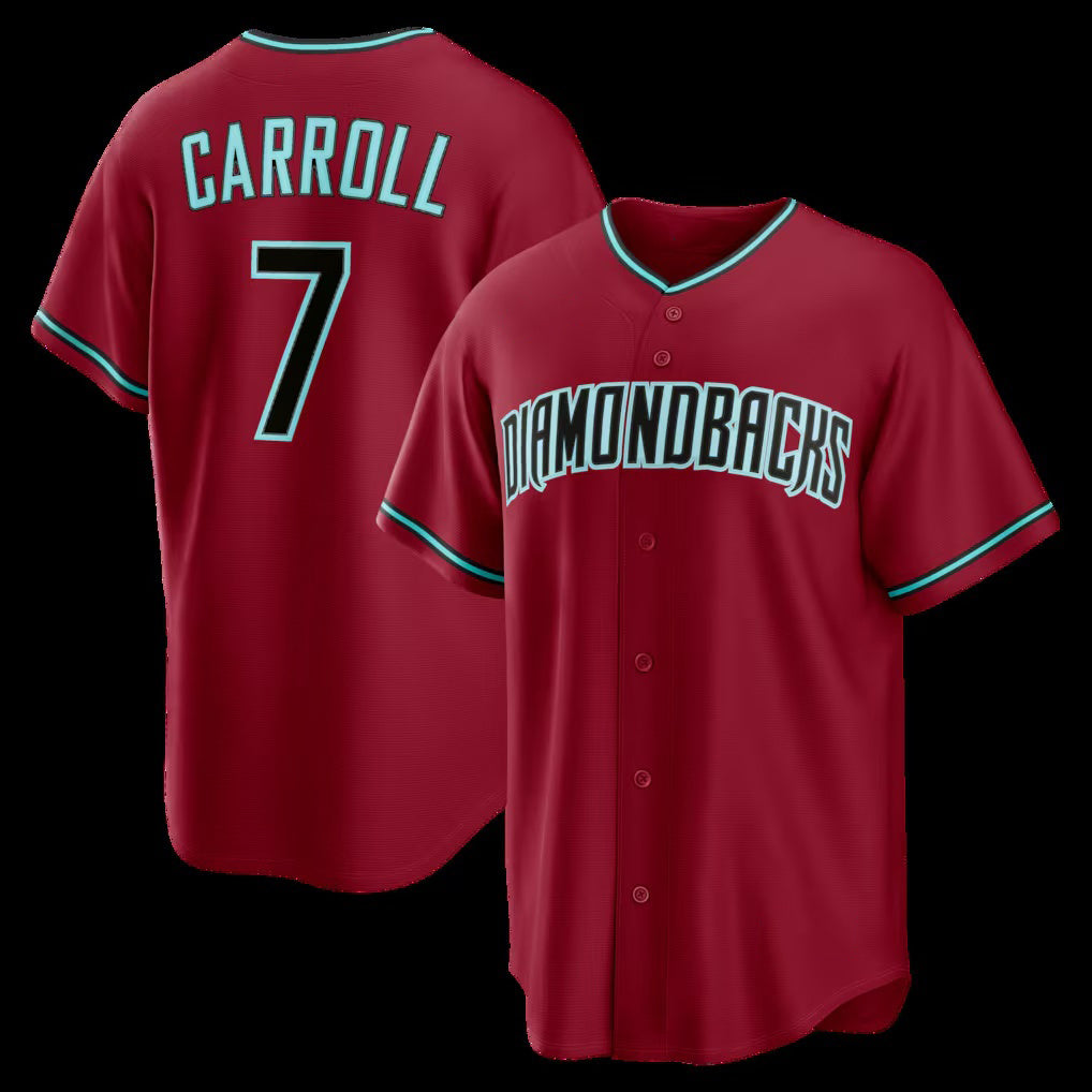 Arizona Diamondbacks #7 Corbin Carroll Crimson Alternate 2 Replica Baseball Jersey