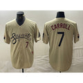 Arizona Diamondbacks #7 Corbin Carroll Number 2021 Gold City Connect Cool Base Stitched Baseball Jersey