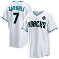 Arizona Diamondbacks #7 Corbin Carroll White 2023 World Series Cool Base Stitched Baseball Jersey