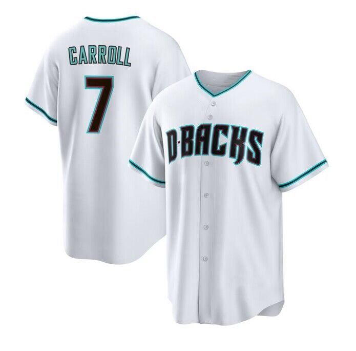 Arizona Diamondbacks #7 Corbin Carroll White Cool Base Stitched Baseball Jersey