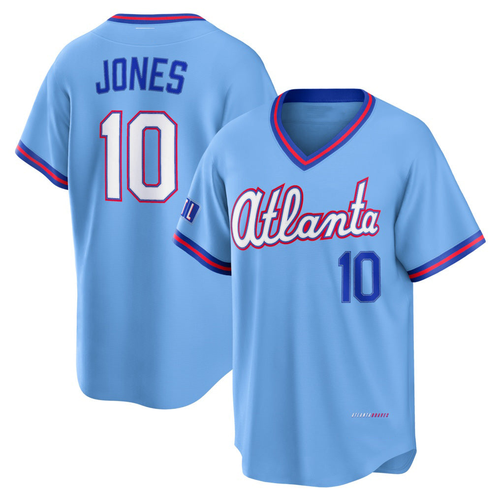 Atlanta Braves #10 Chipper Jones Powder Blue 2026 City Connect Stadium Baseball Jersey