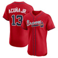 Atlanta Braves #13 Ronald Acuña Jr. Red Alternate 2 Elite Baseball Jersey