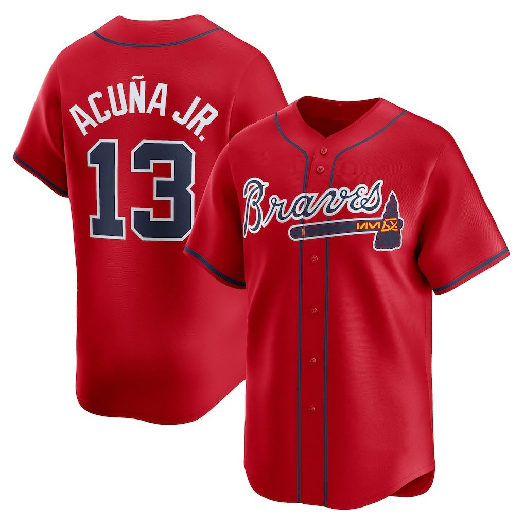 Atlanta Braves #13 Ronald Acuña Jr. Red Alternate Limited Player Baseball Jersey