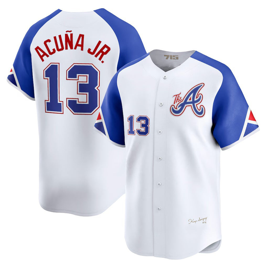 Atlanta Braves #13 Ronald Acuña Jr. White City Connect Limited Player Baseball Jersey