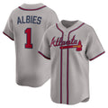 Atlanta Braves #1 Ozzie Albies Gray Road Limited Player Baseball Jersey