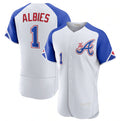 Atlanta Braves #1 Ozzie Albies White 2023 City Connect Flex Base Stitched Baseball Jersey