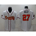 Atlanta Braves #27 Austin Riley 2022 White Gold World Series Champions Program Cool Base Stitched Baseball Jersey