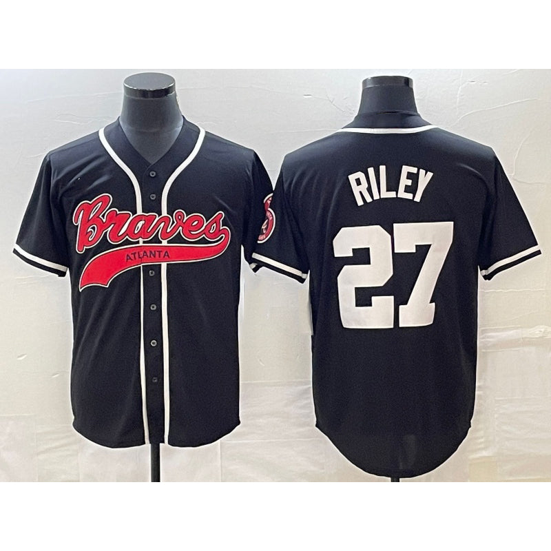 Atlanta Braves #27 Austin Riley Black Cool Base Stitched Baseball Jersey