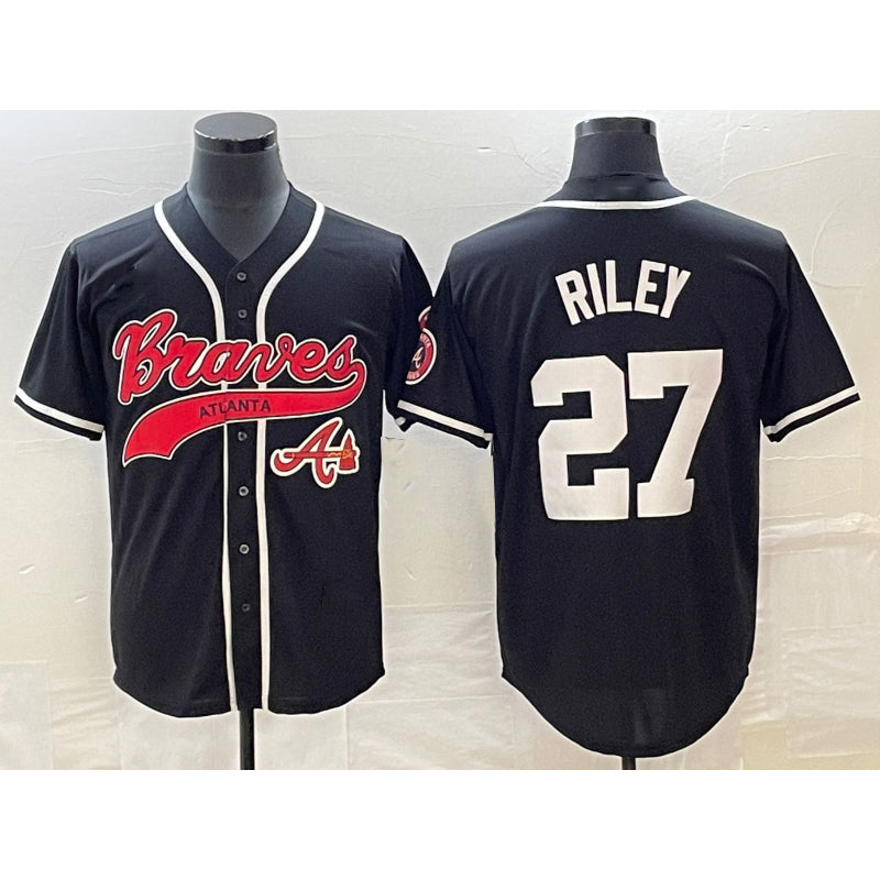 Atlanta Braves #27 Austin Riley Black Cool Base Stitched Baseball Jersey