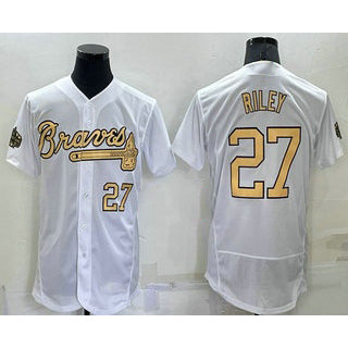 Atlanta Braves #27 Austin Riley Number White 2022 All Star Stitched Flex Baseball Jersey