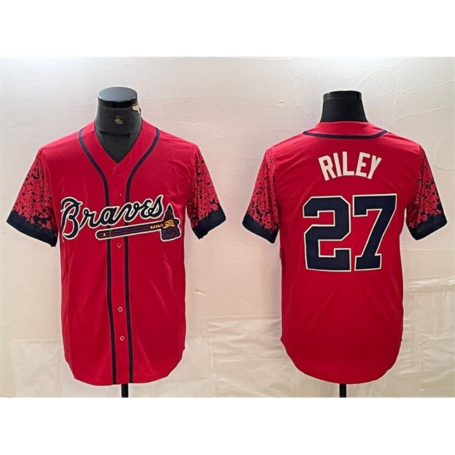 Atlanta Braves #27 Austin Riley Red City Connect Cool Base Stitched Baseball Jersey