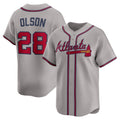 Atlanta Braves #28 Matt Olson Gray Road Limited Player Baseball Jersey