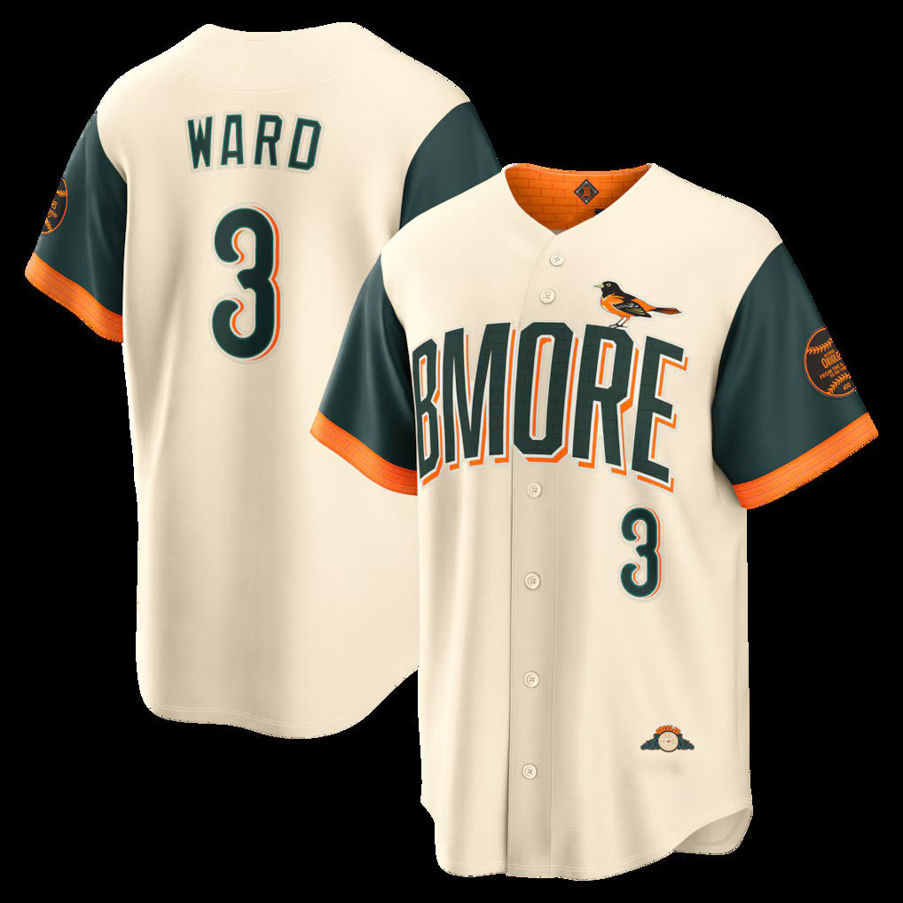 Baltimore Orioles #3 Taylor Ward Natural 2026 City Connect Stadium Baseball Jersey
