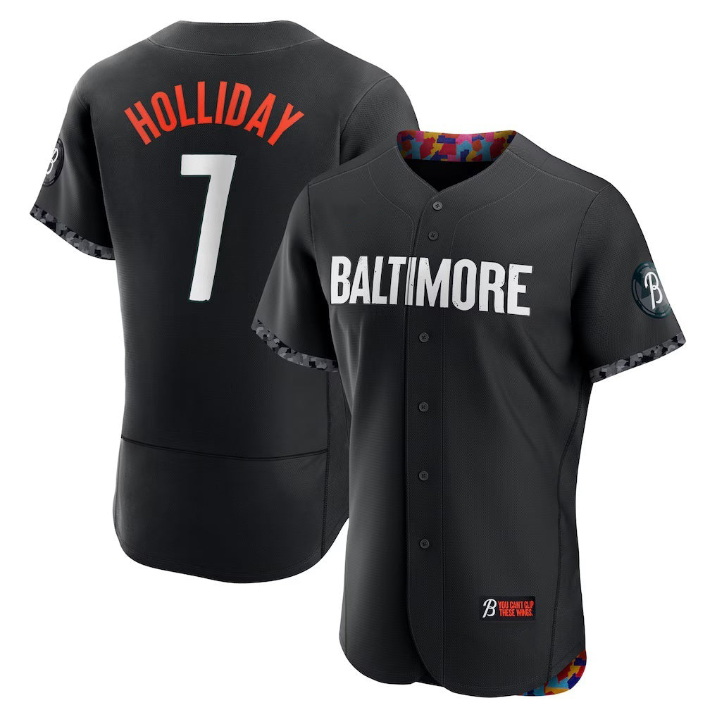 Baltimore Orioles #7 Jackson Holliday Black City Connect Authentic Player Baseball Jersey