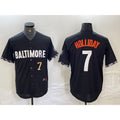 Baltimore Orioles #7 Jackson Holliday Number Black 2023 City Connect Cool Base Stitched Baseball Jersey