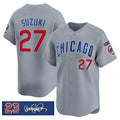 Chicago Cubs #27 Seiya Suzuki Gray 'Ryne Sandberg Tribute' Vapor Limited V3 Stitched Baseball Jersey