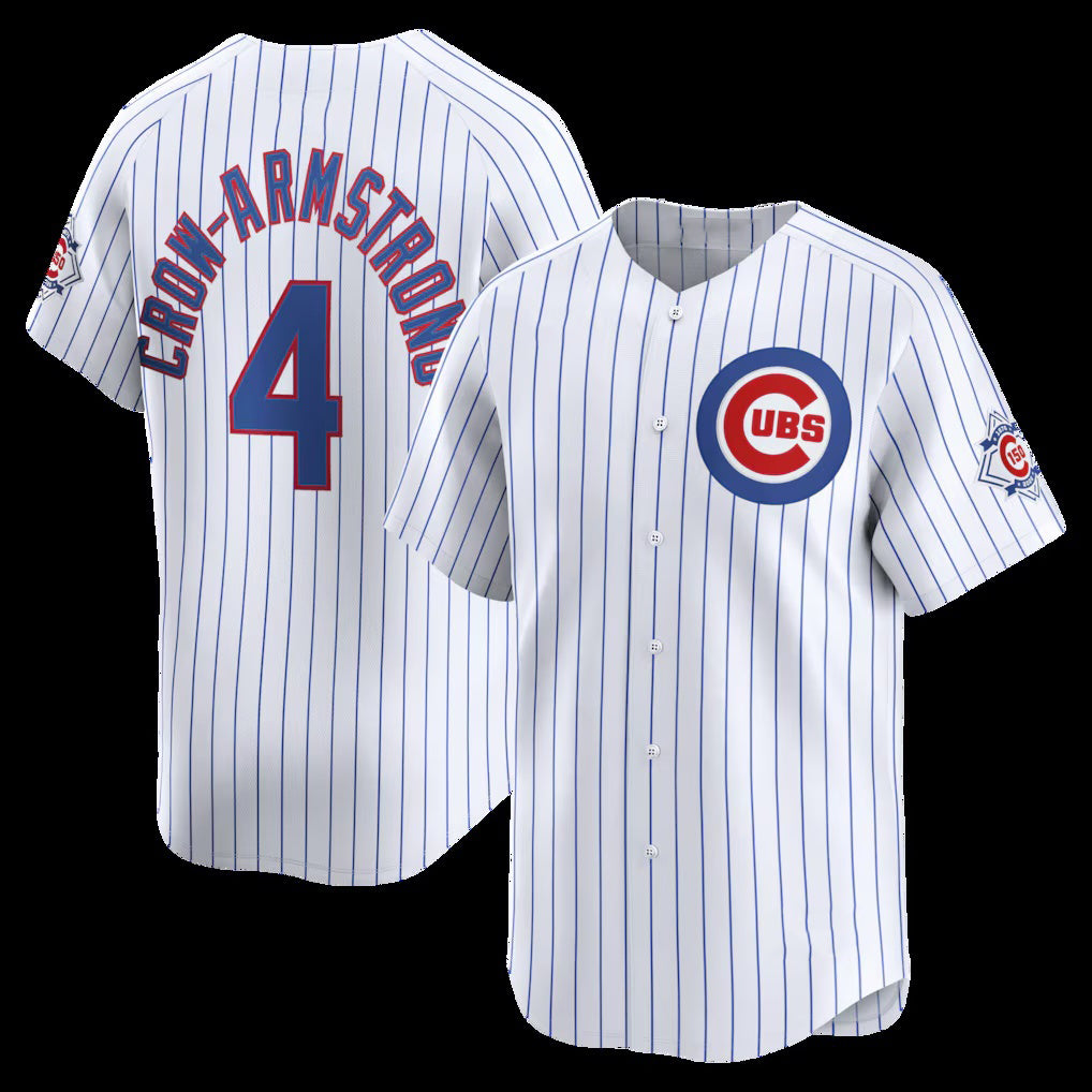 Chicago Cubs #4 Pete Crow-Armstrong White 150th Anniversary Limited Baseball Jersey