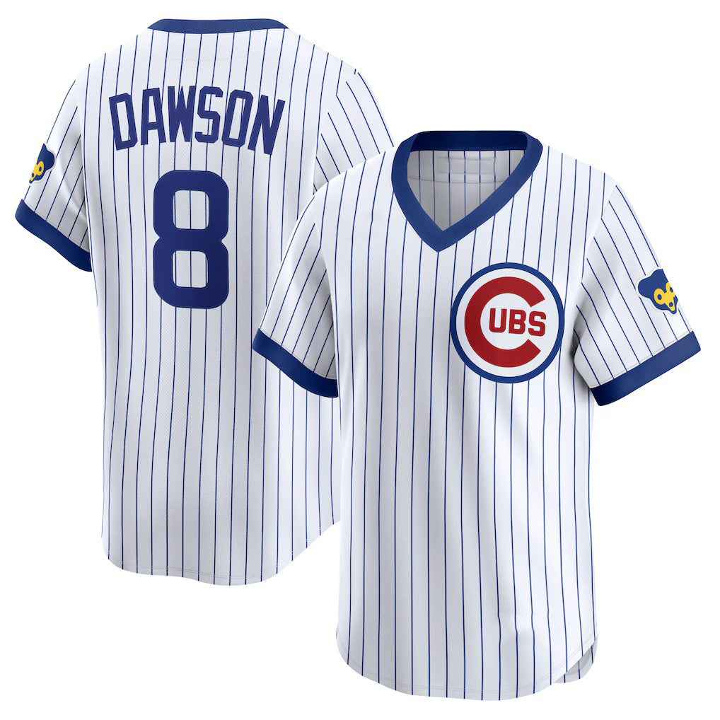 Chicago Cubs #8 Andre Dawson White Throwback Cooperstown Collection Limited Baseball Jersey