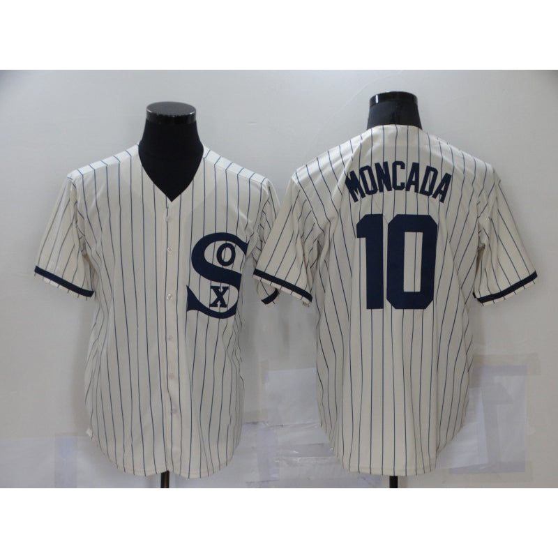 Chicago White Sox #10 Yoan Moncada 2021 Cream Field of Dreams Name Cool Base Stitched Baseball Jersey