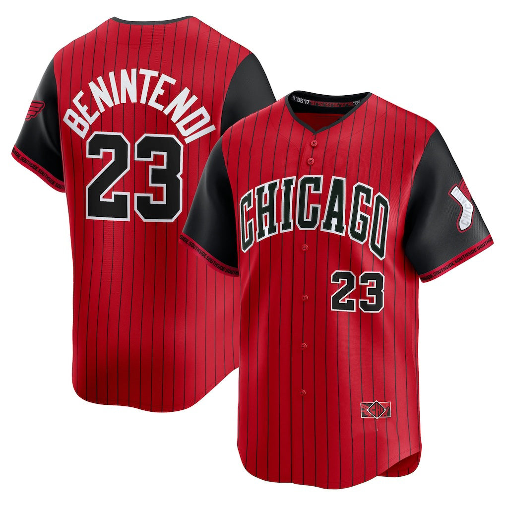Chicago White Sox #23 Andrew Benintendi Red-Black 2025 City Connect Limited Player Baseball Jersey