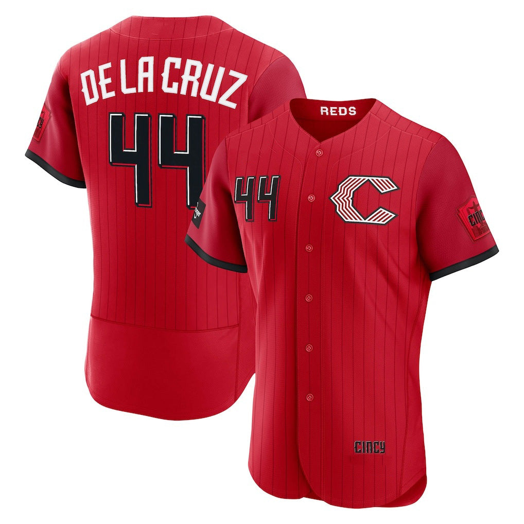 Cincinnati Reds #44 Elly De La Cruz Red 2026 City Connect Authentic Sponsor Patch Baseball Jersey