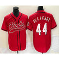 Cincinnati Reds #44 Elly De La Cruz Red With Patch Cool Base Stitched Baseball Jersey