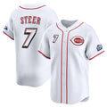 Cincinnati Reds #7 Spencer Steer White 2025 Speedway Classic Home Limited Stitched Baseball Jersey