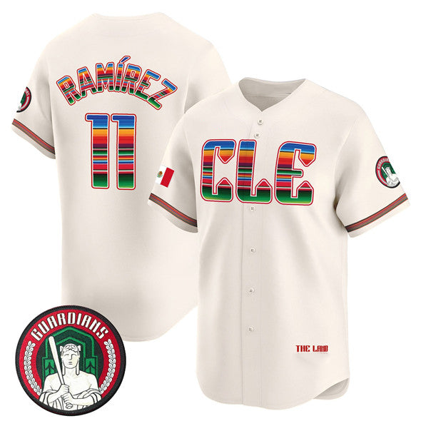 Cleveland Guardians #11 José Ramírez Cream Mexico Vapor Premier Limited Stitched Baseball Jersey
