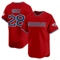 Cleveland Guardians #28 Tanner Bibee Red Alternate Limited Stitched Baseball Jersey