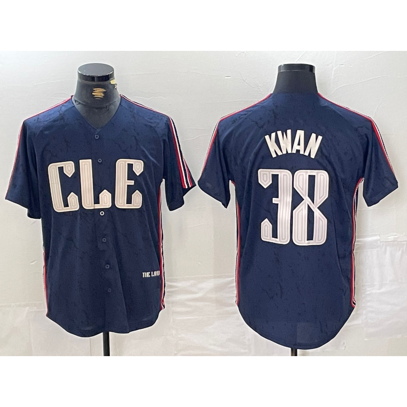 Cleveland Guardians #38 Steven Kwan Navy 2024 City Connect Limited Stitched Baseball Jersey