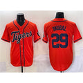 Detroit Tigers #29 Tarik Skubal Orange With Patch Cool Base Stitched Baseball Jersey
