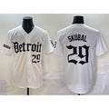Detroit Tigers #29 Tarik Skubal White 'Motor Gothic Edition' Vapor Premier Limited Stitched Baseball Jersey