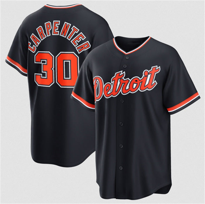 Detroit Tigers #30 Kerry Carpenter Navy Alternate Stitched Baseball Jersey