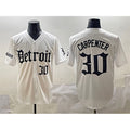 Detroit Tigers #30 Kerry Carpenter White 'Motor Gothic Edition' Vapor Premier Limited Stitched Baseball Jersey