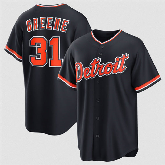 Detroit Tigers #31 Riley Greene Navy Alternate Stitched Baseball Jersey