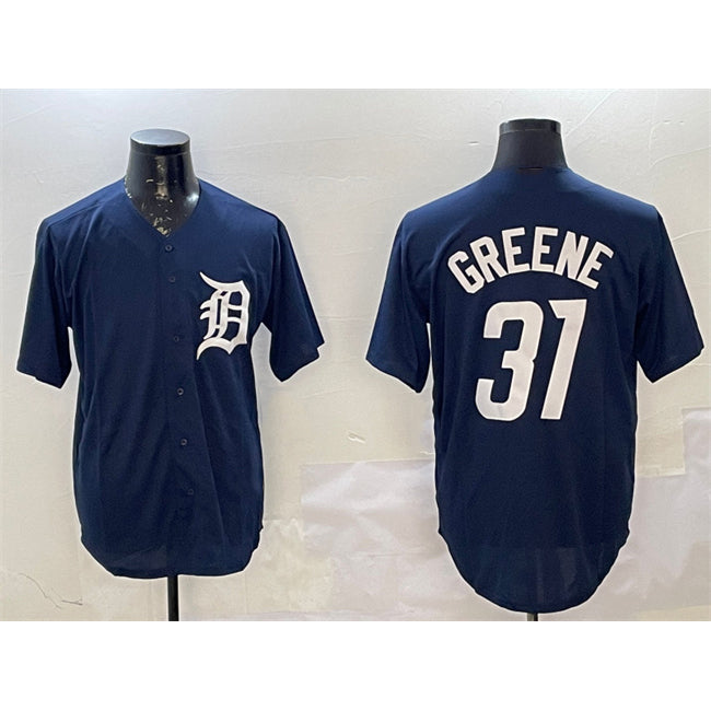 Detroit Tigers #31 Riley Greene Navy Cool Base Stitched Baseball Jersey