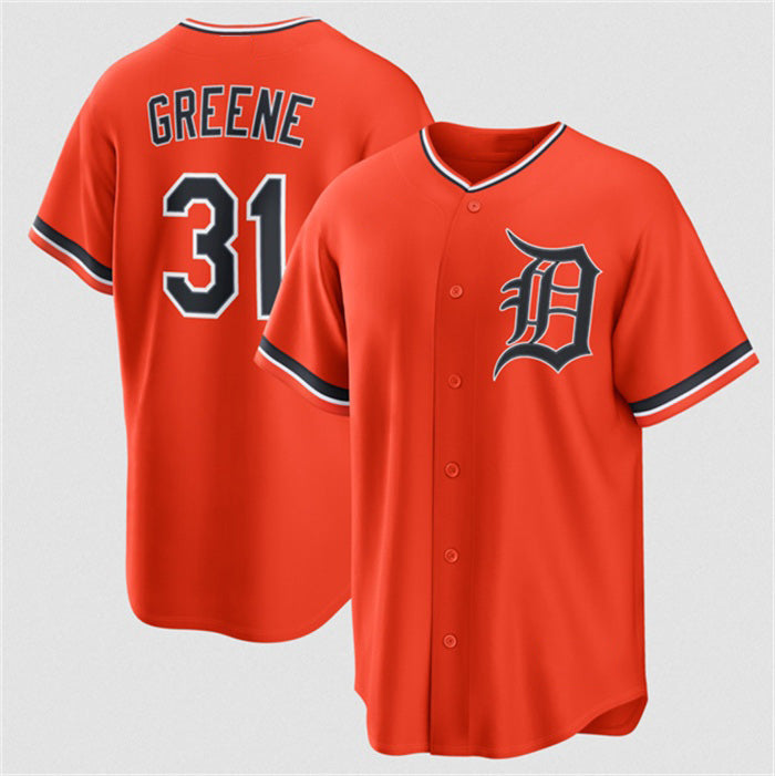 Detroit Tigers #31 Riley Greene Orange Alternate Stitched Baseball Jersey
