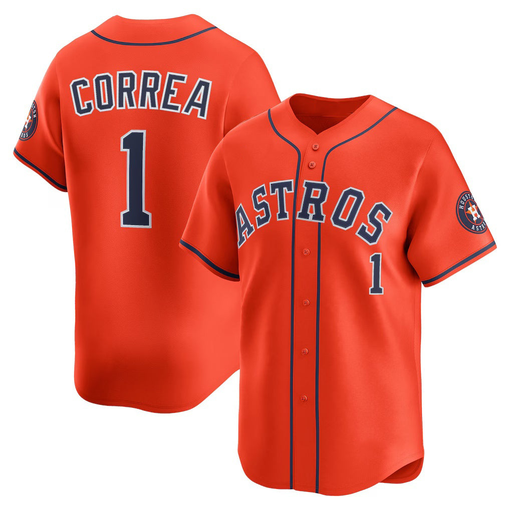 Houston Astros #1 Carlos Correa Orange Alternate Limited Player Baseball Jersey