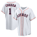 Houston Astros #1 Carlos Correa White Home Replica Baseball Jersey