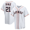 Houston Astros #21 Yainer Diaz White Home Replica Baseball Jersey