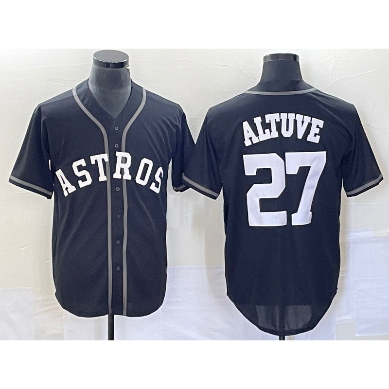 Houston Astros #27 Jose Altuve Black Cool Base Stitched Baseball Jersey