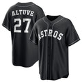 Houston Astros #27 Jose Altuve Black Lights Out Limited Stitched Baseball Jersey