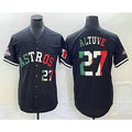 Houston Astros #27 Jose Altuve Number Mexico Black Cool Base Stitched Baseball Jersey