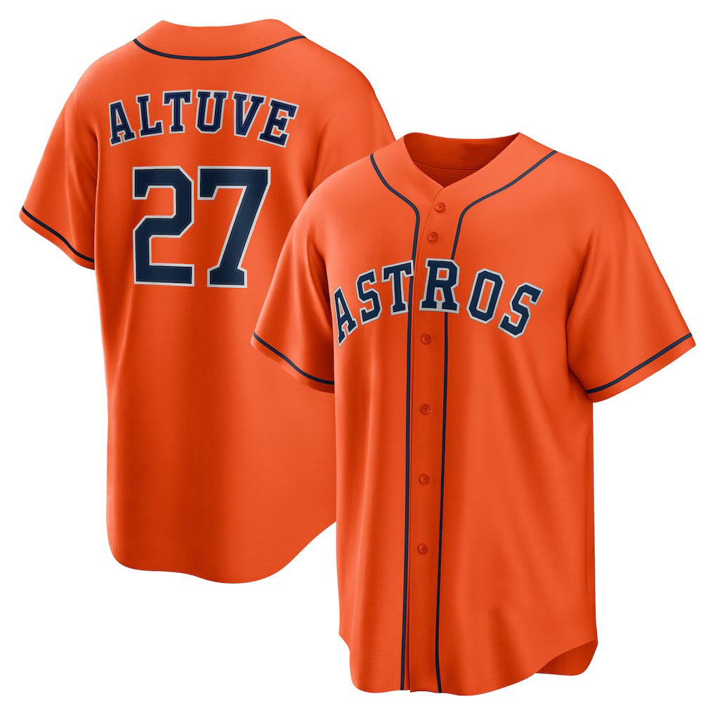 Houston Astros #27 Jose Altuve Orange Alternate Replica Player Name Baseball Jersey