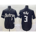 Houston Astros #3 Jeremy Pena Black Gothic 'Houston Born Barrio Raised' Limited Stitched Baseball Jersey